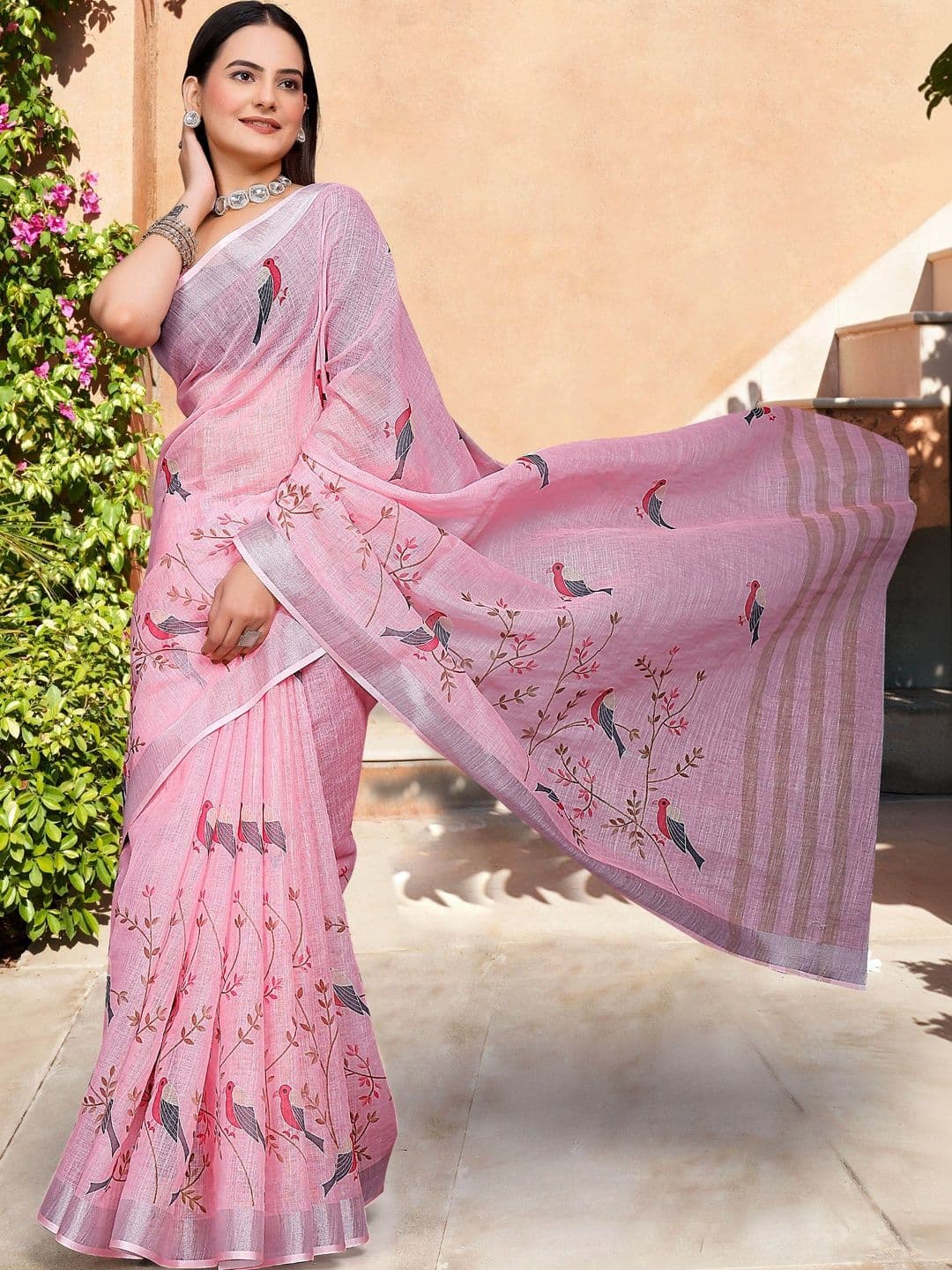 MANVAA Floral Saree thumbnail 3