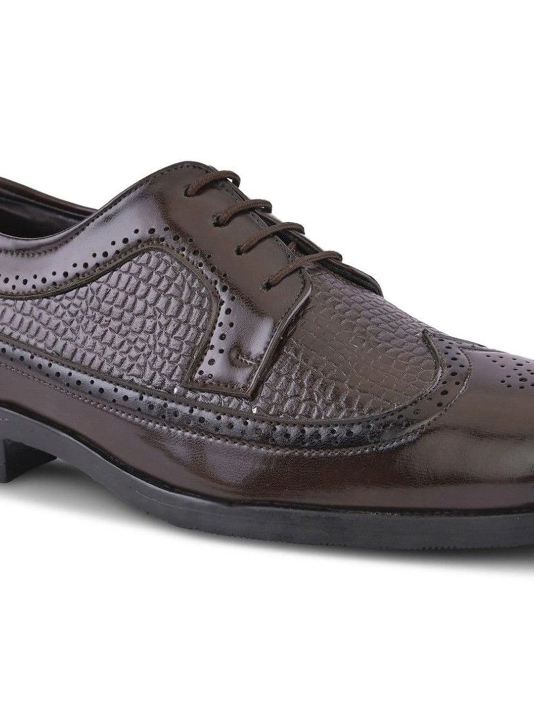 House of Pataudi Men Textured Formal Brogues thumbnail 5
