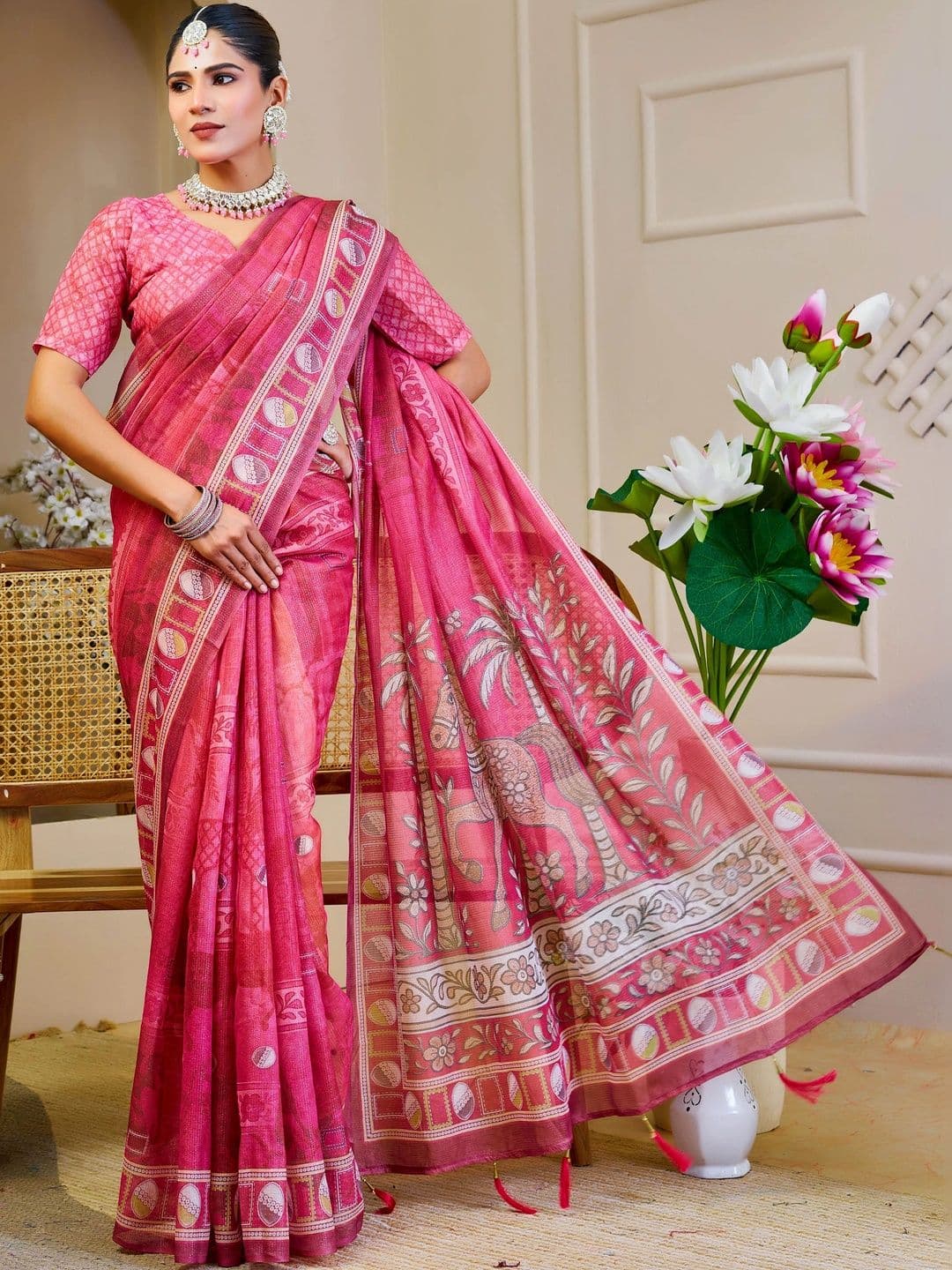 MANVAA Kalamkari Silk Cotton Handloom Saree thumbnail 4