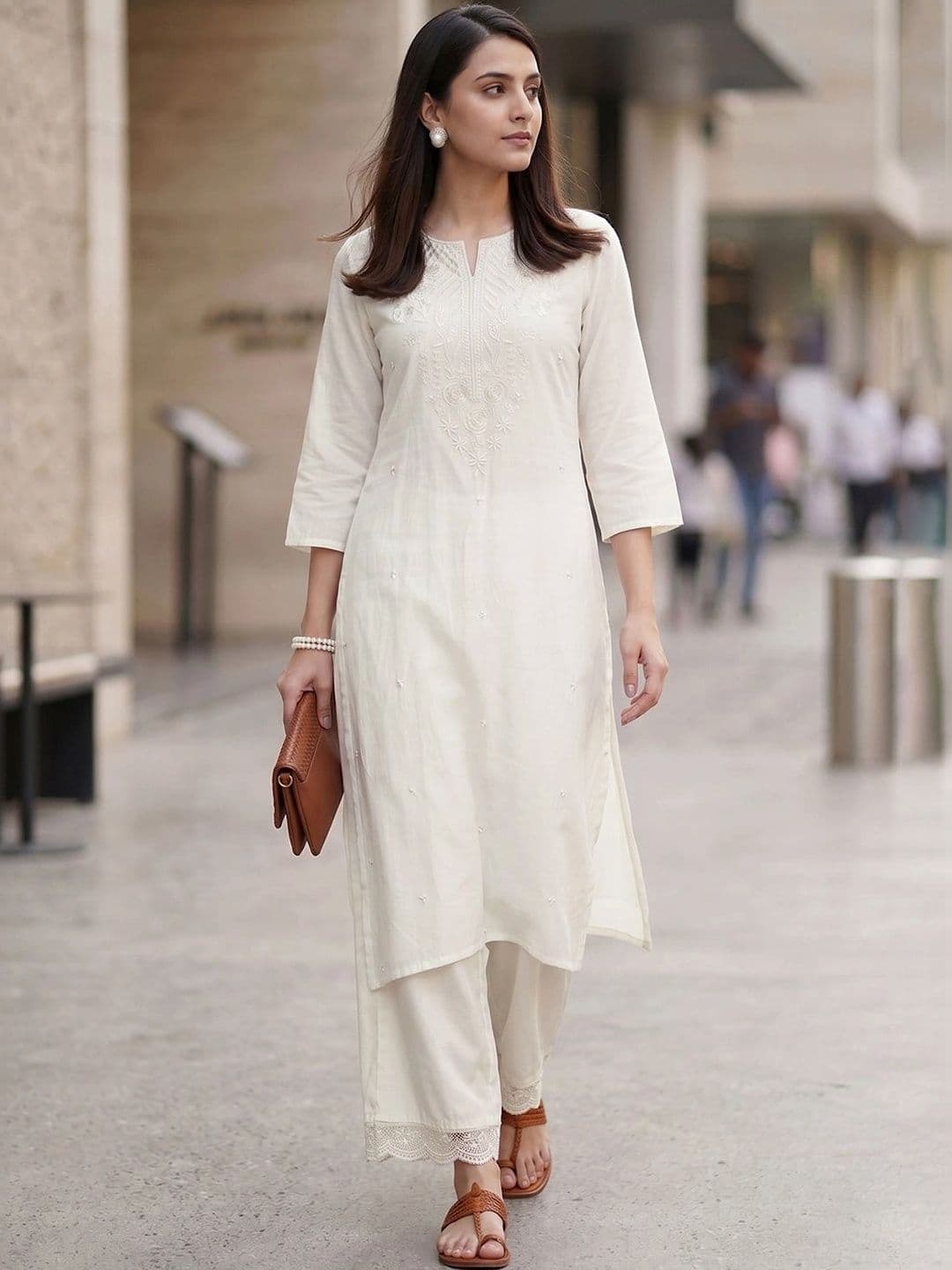 Melange by Lifestyle Women Embroidered Thread Work Kurta - view 1