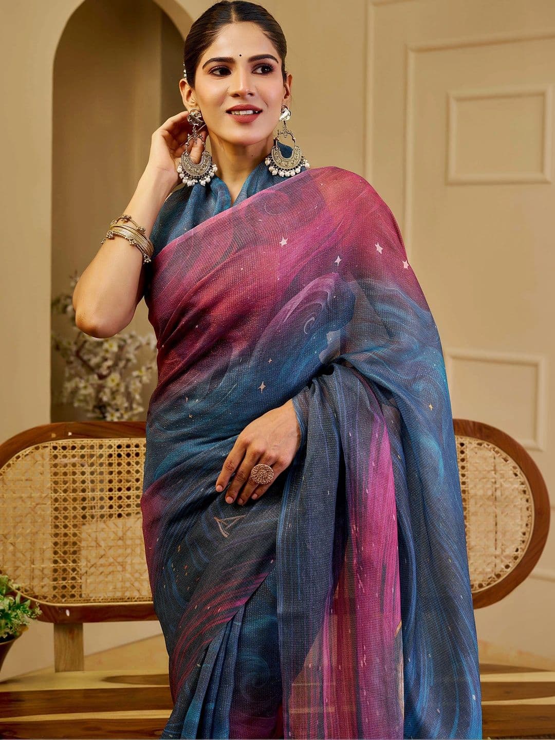 HERE&NOW Silk Cotton Handloom Saree thumbnail 5