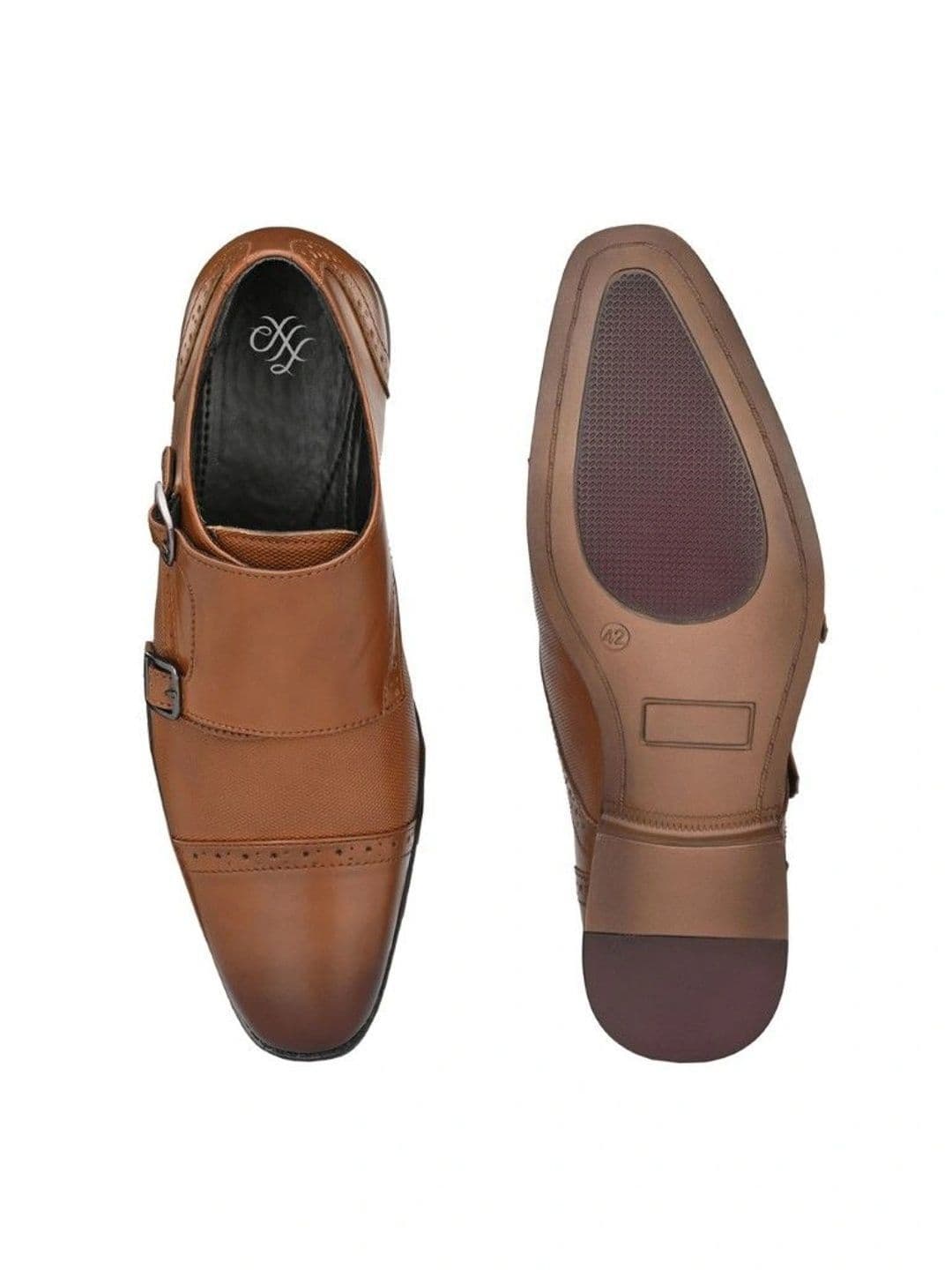 House of Pataudi Men Textured Formal Monk Shoes thumbnail 6