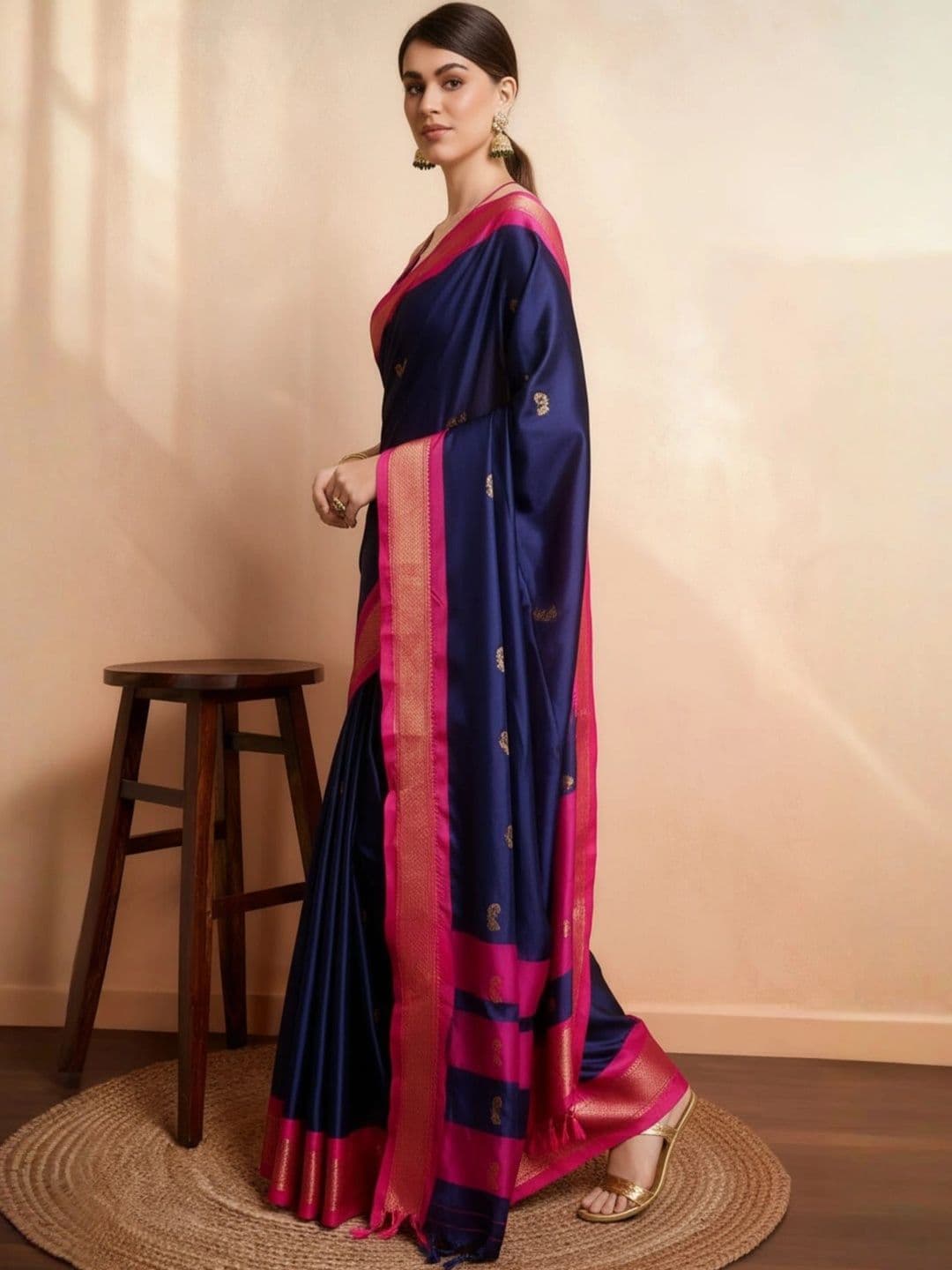 Sangria Zari Pure Cotton Kanjeevaram Saree thumbnail 2