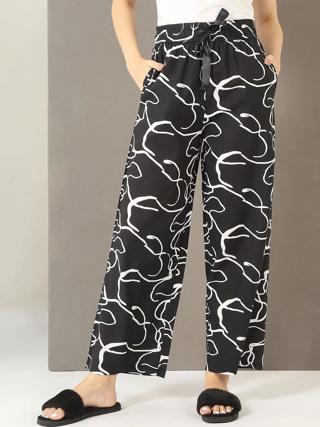 Sweet Dreams Women Printed Knitted Palazzos - view 1