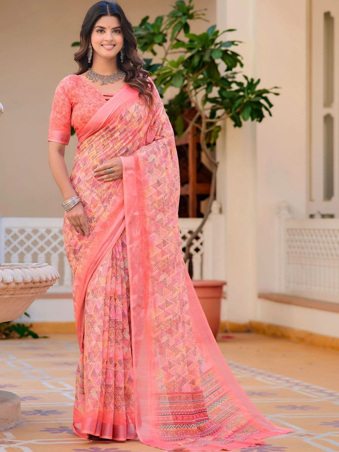 MANVAA Floral Saree - view 1