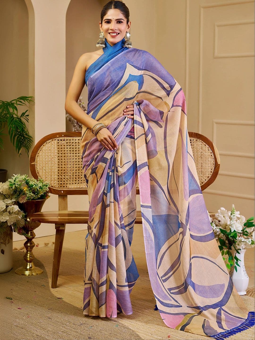 HERE&NOW Women Silk Cotton Handloom Saree - view 1