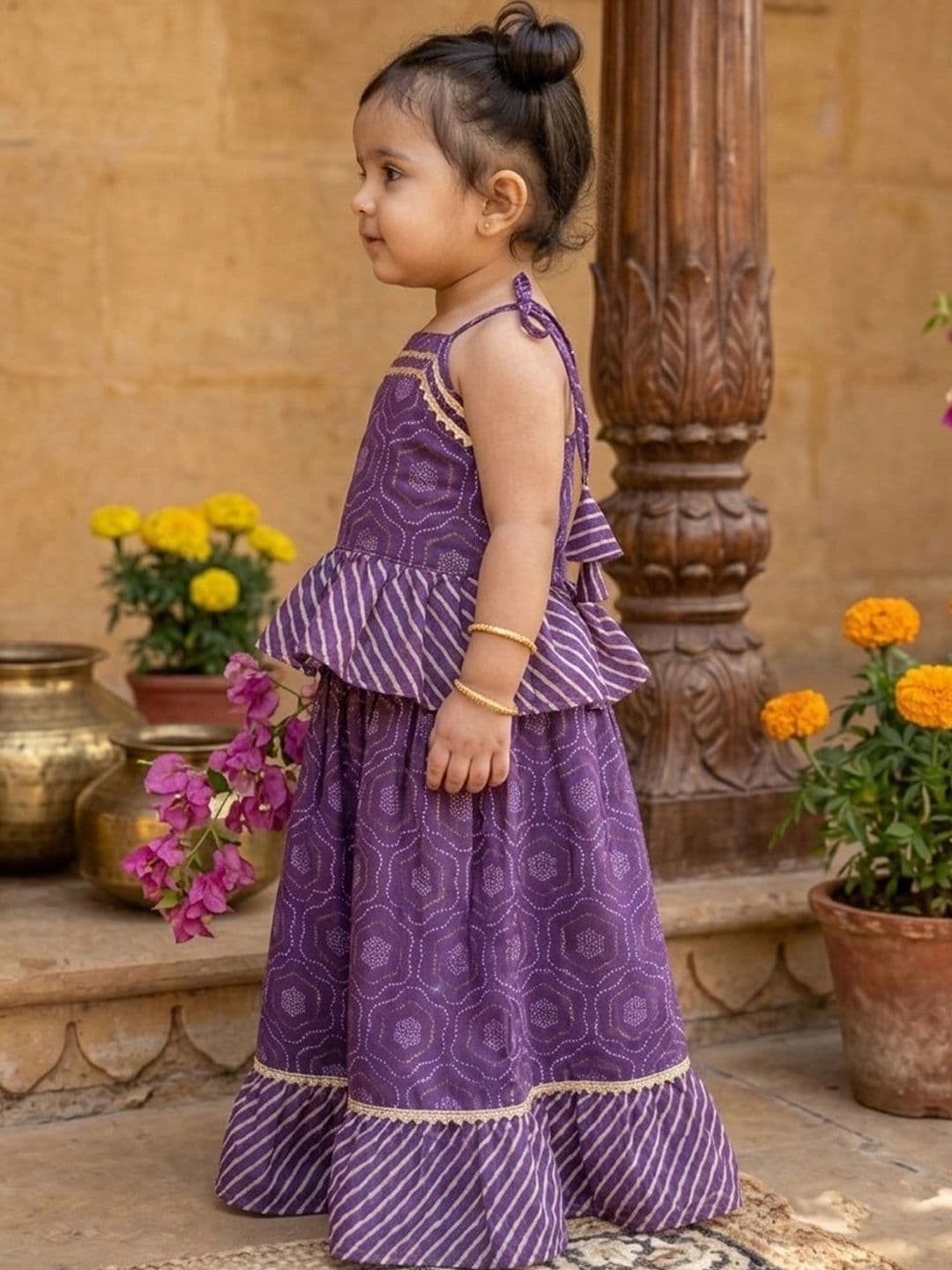Sangria Girls Printed Ready to Wear Lehenga & thumbnail 3
