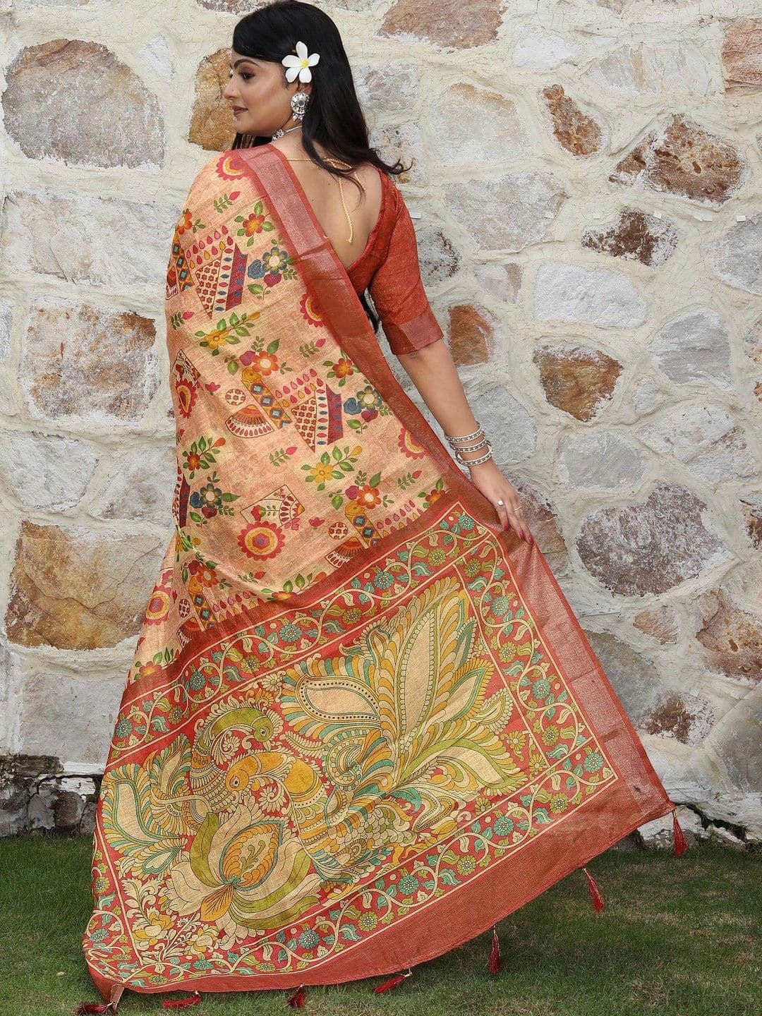 MANVAA Kalamkari Silk Cotton Handloom Saree thumbnail 2