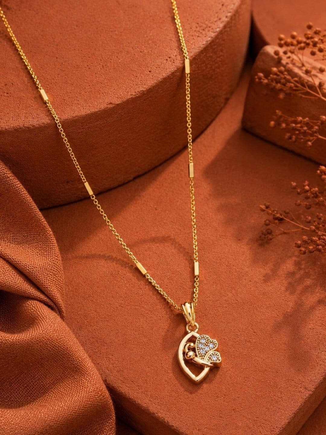 Dency Unisex Brass Gold-Plated Necklace - view 1