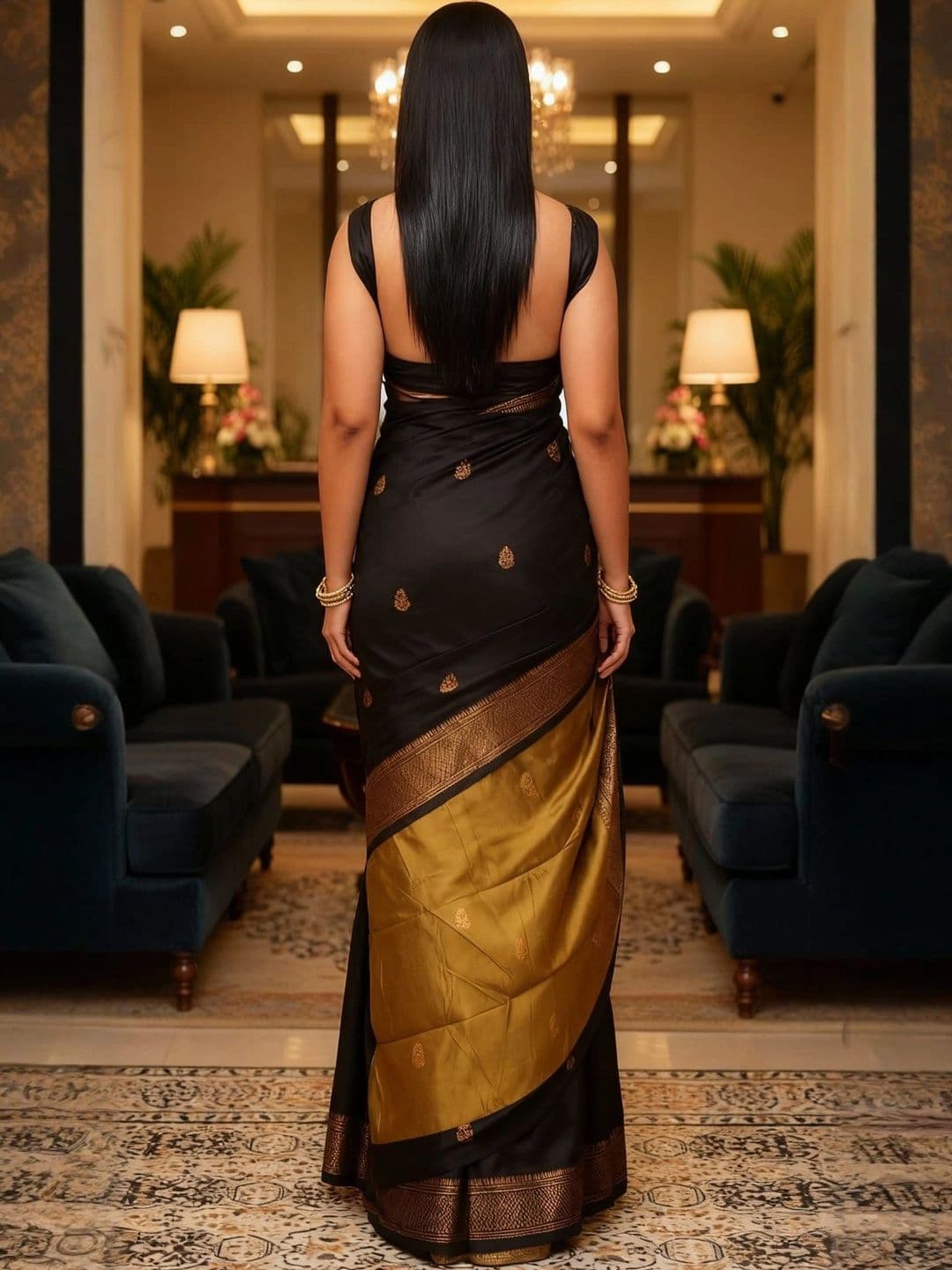 Sangria Zari Pure Cotton Heavy Work Kanjeevaram Saree thumbnail 3