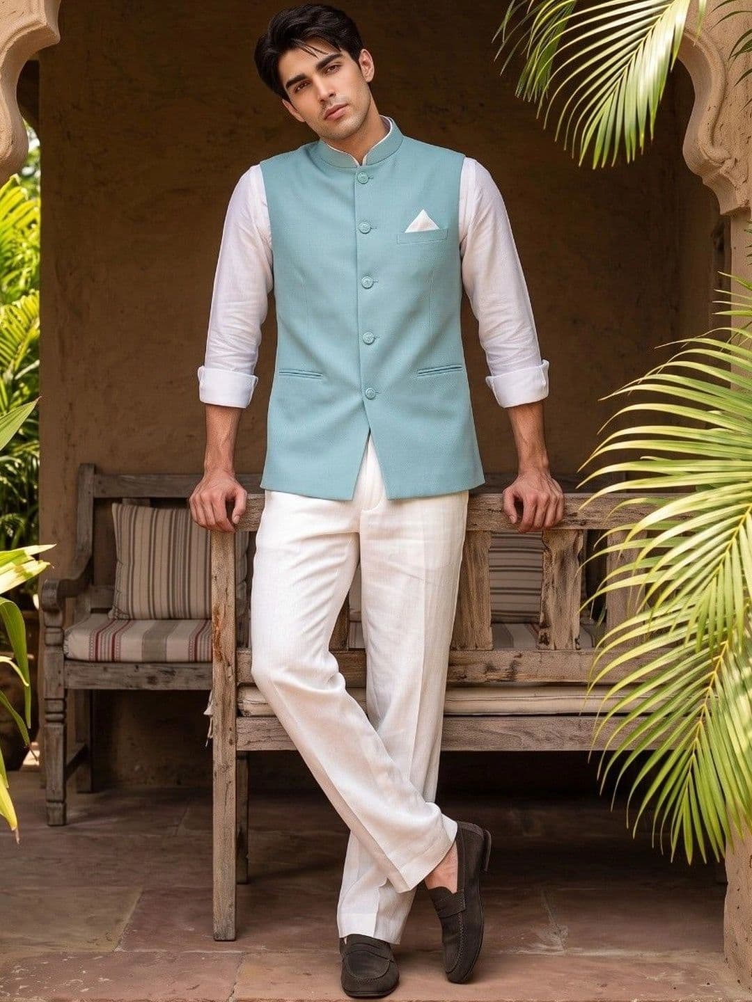 DRIP CHOWK Woven Nehru Jackets thumbnail 6