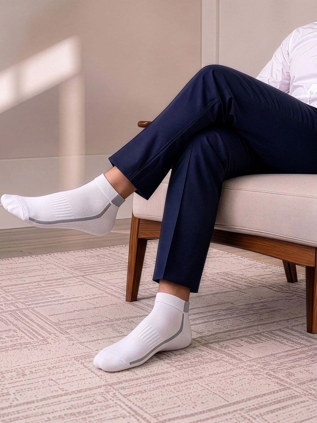 LOUIS STITCH Men Pack of 3 Cotton Assorted Colourblocked Ankle Length Socks thumbnail 5