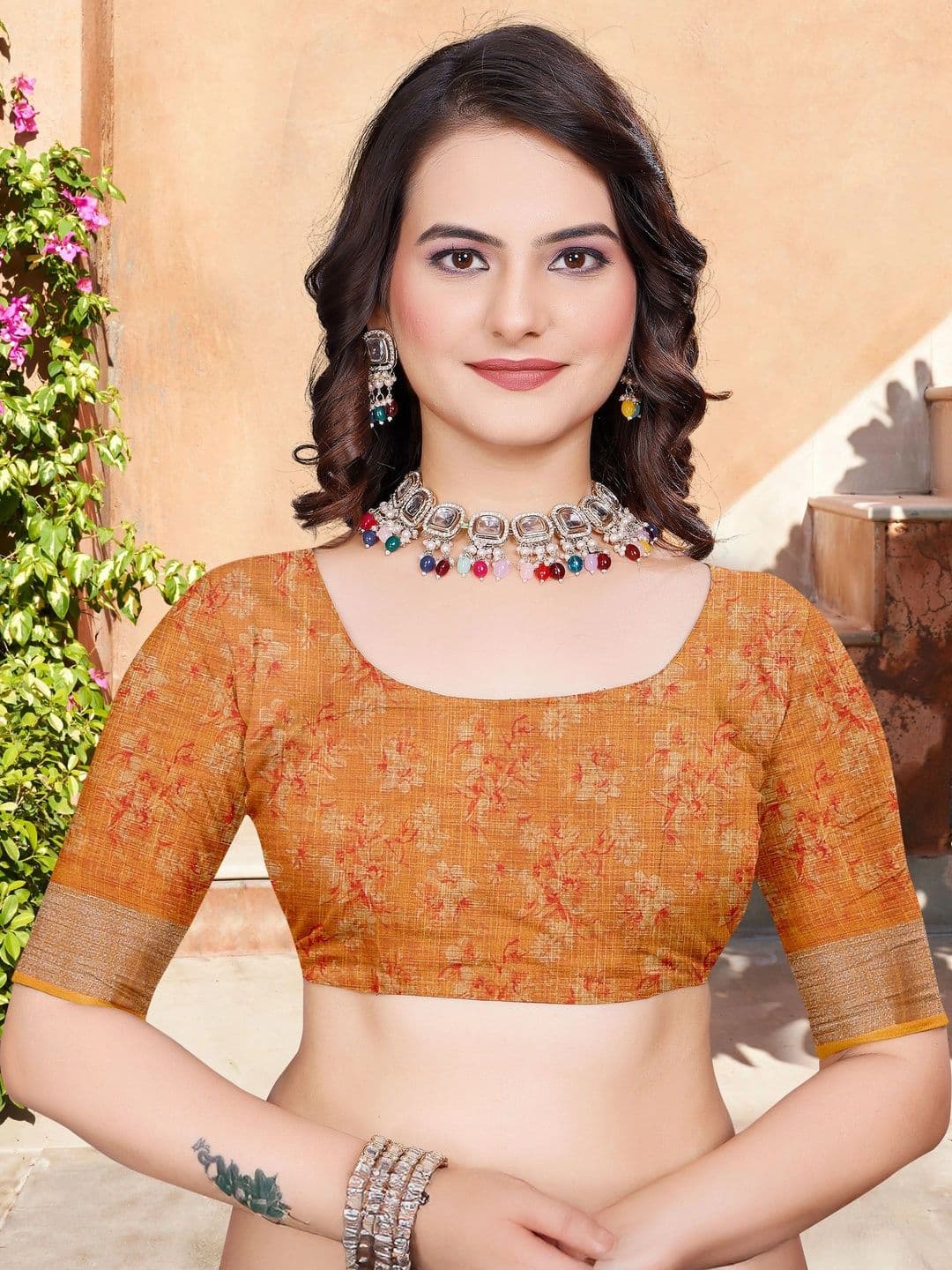 Maroosh Floral Saree thumbnail 2