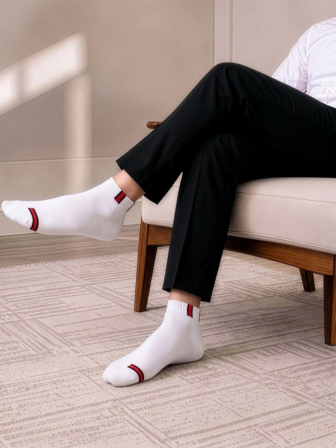 LOUIS STITCH Men Pack of 3 Cotton Assorted Colourblocked Ankle Length Socks thumbnail 5