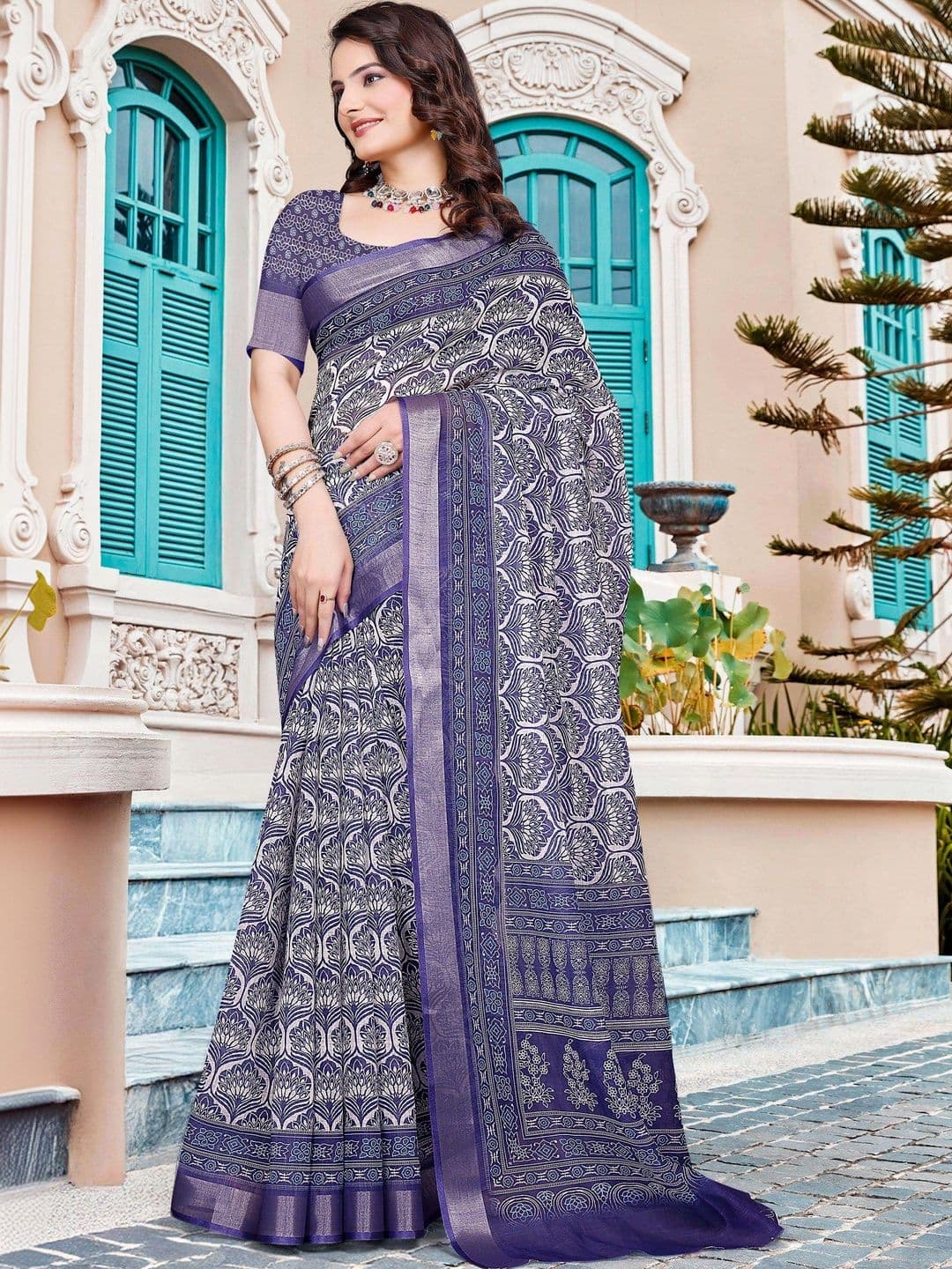 MANVAA Floral Saree - view 1
