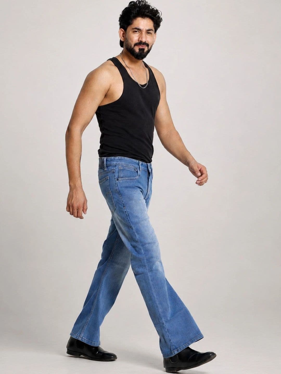 Denimora Men Bootcut Mid-Rise Stretchable Jeans thumbnail 3