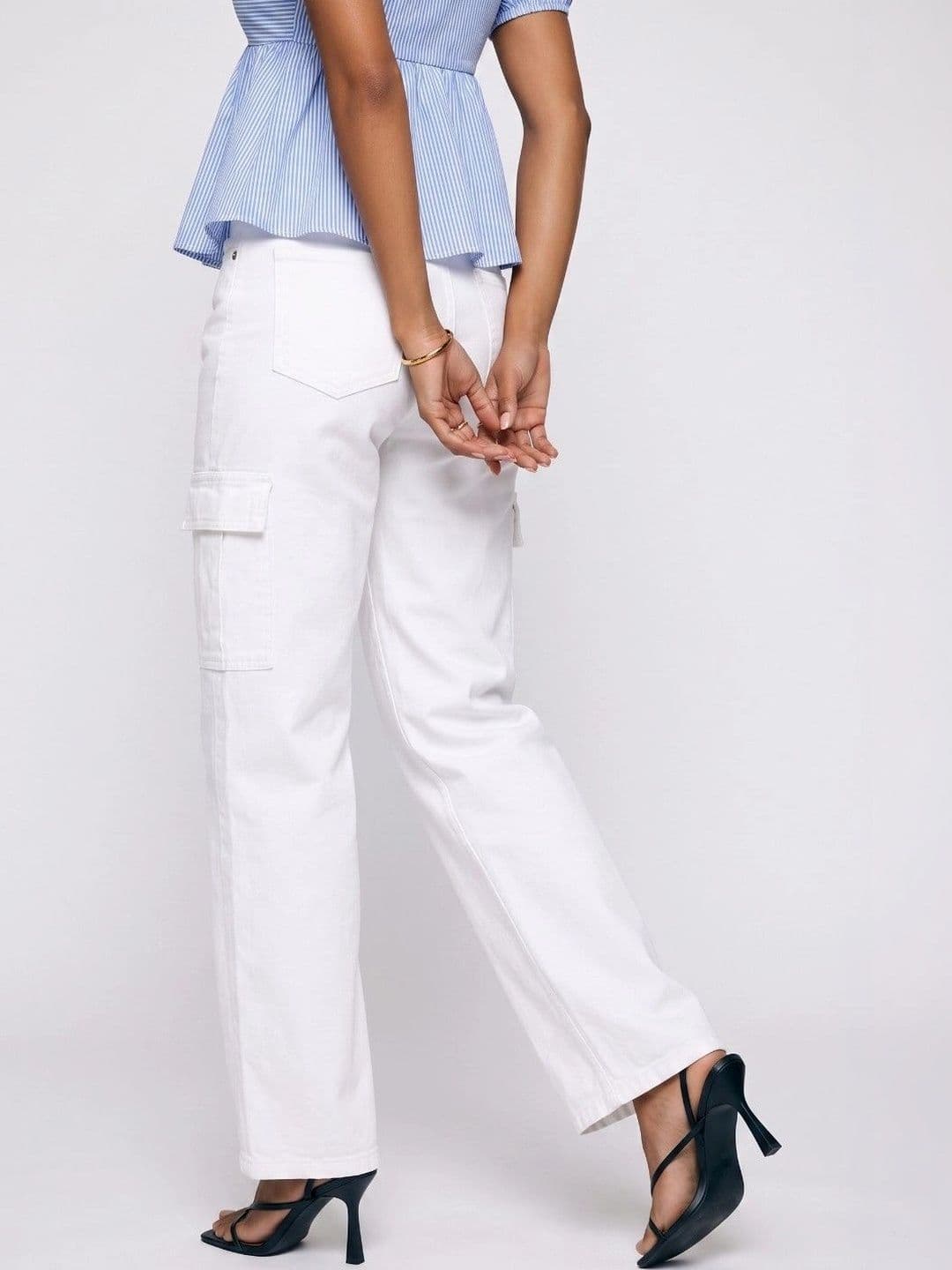 FLARING Women Classic Easy Wash Cargos Trousers thumbnail 3