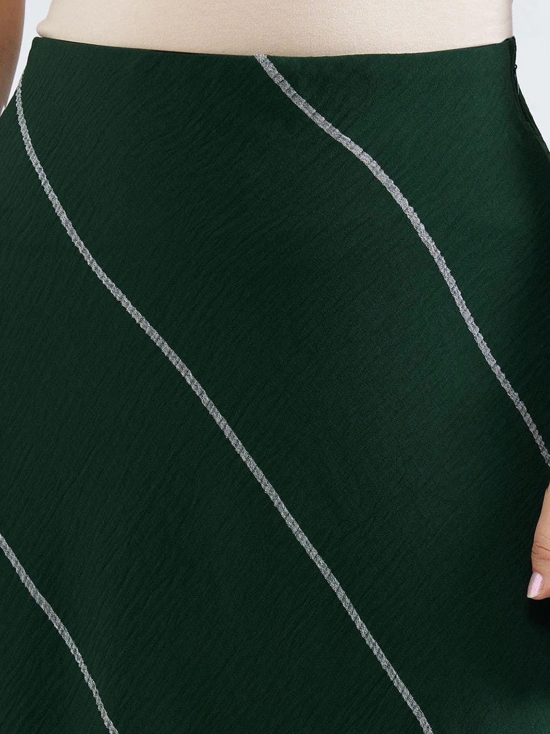 Honey Curvytude by Pantaloons Women Striped Midi A-Line Skirt thumbnail 4