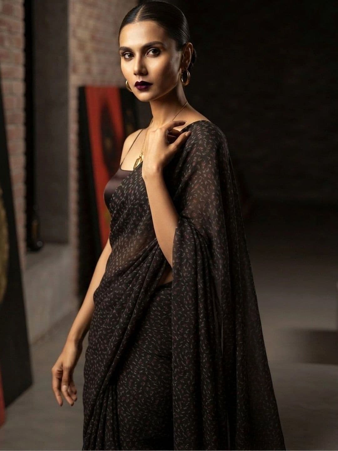 RegalDrapes Poly Georgette Saree thumbnail 3