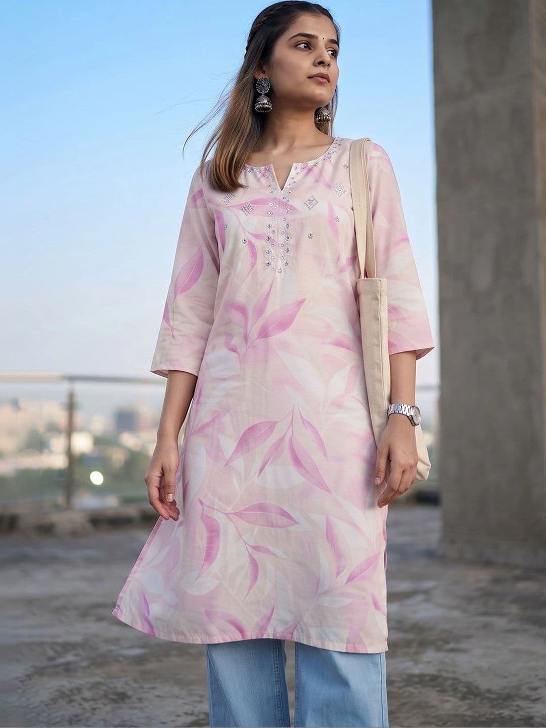 Melange by Lifestyle Women Floral Printed Pastels Kurta - view 1