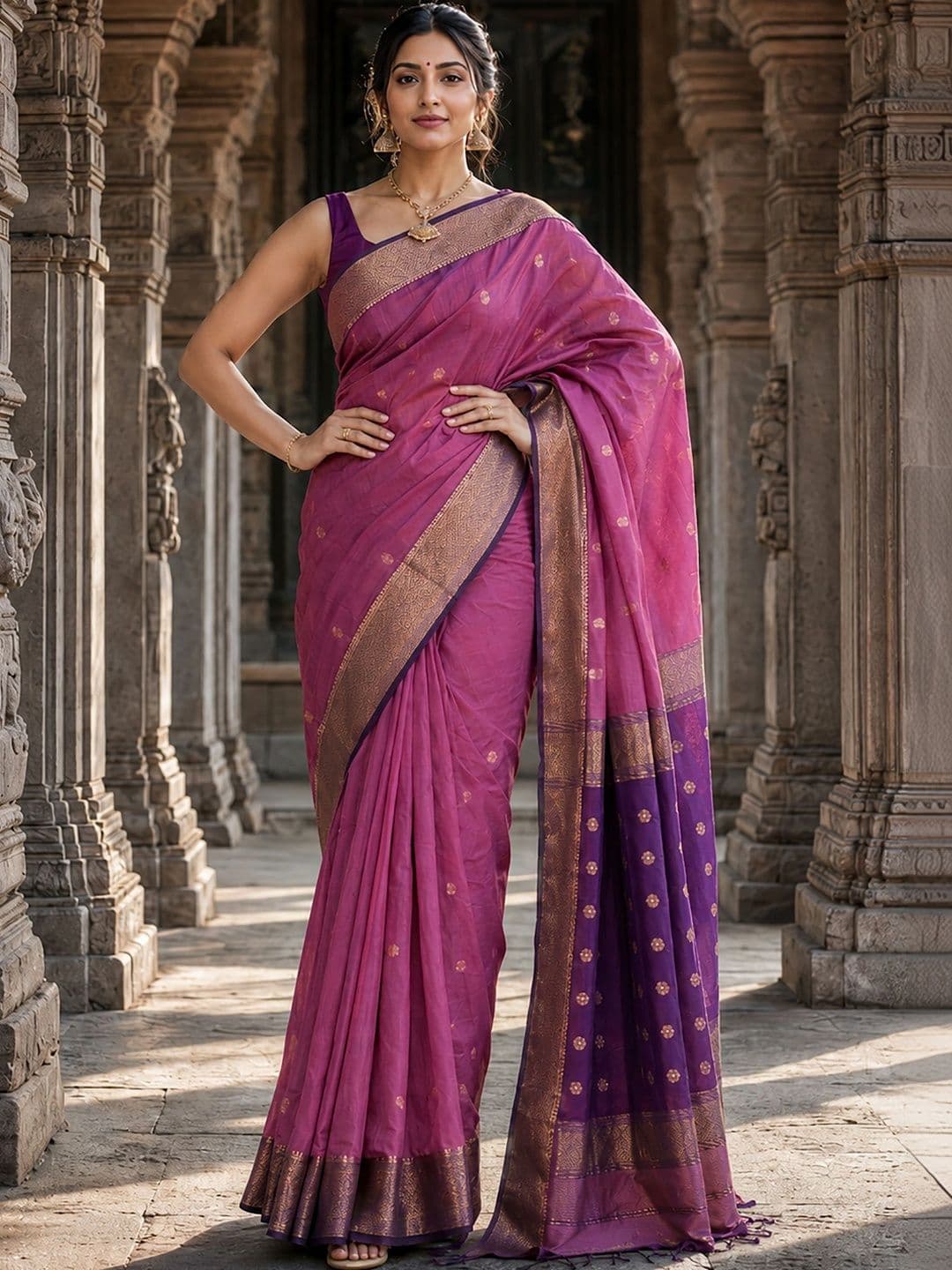 KALINI Woven Design Zari Designer Kanjeevaram Saree thumbnail 2