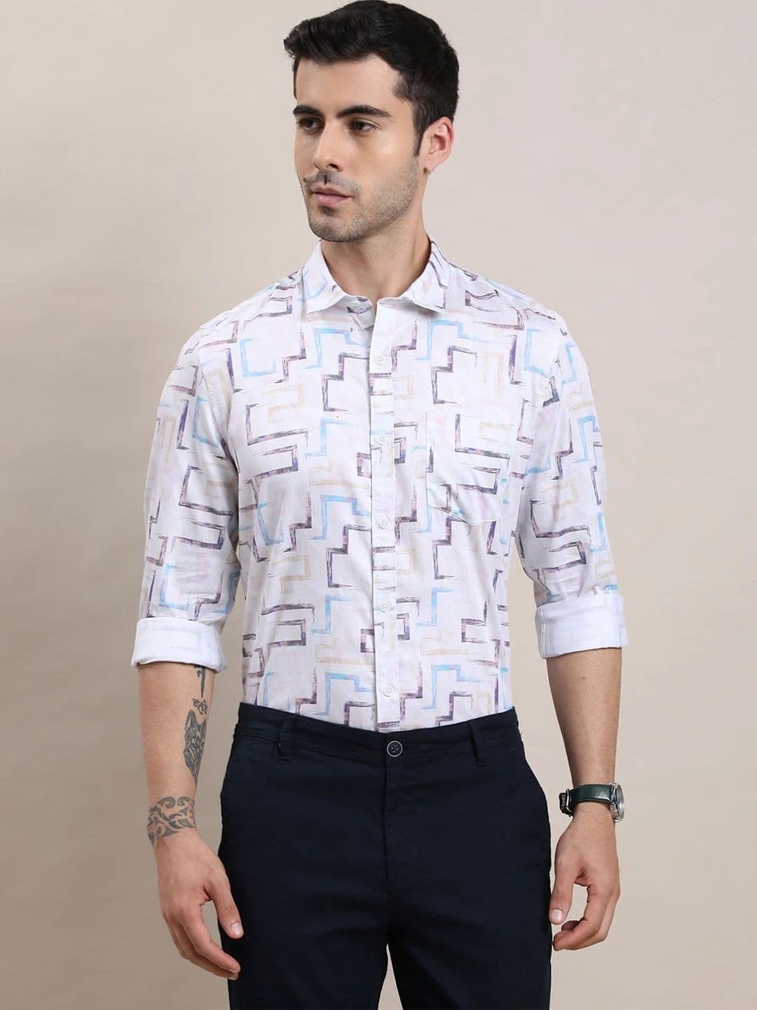 Turtle Men Relaxed Slim Fit Printed Casual Shirt thumbnail 6