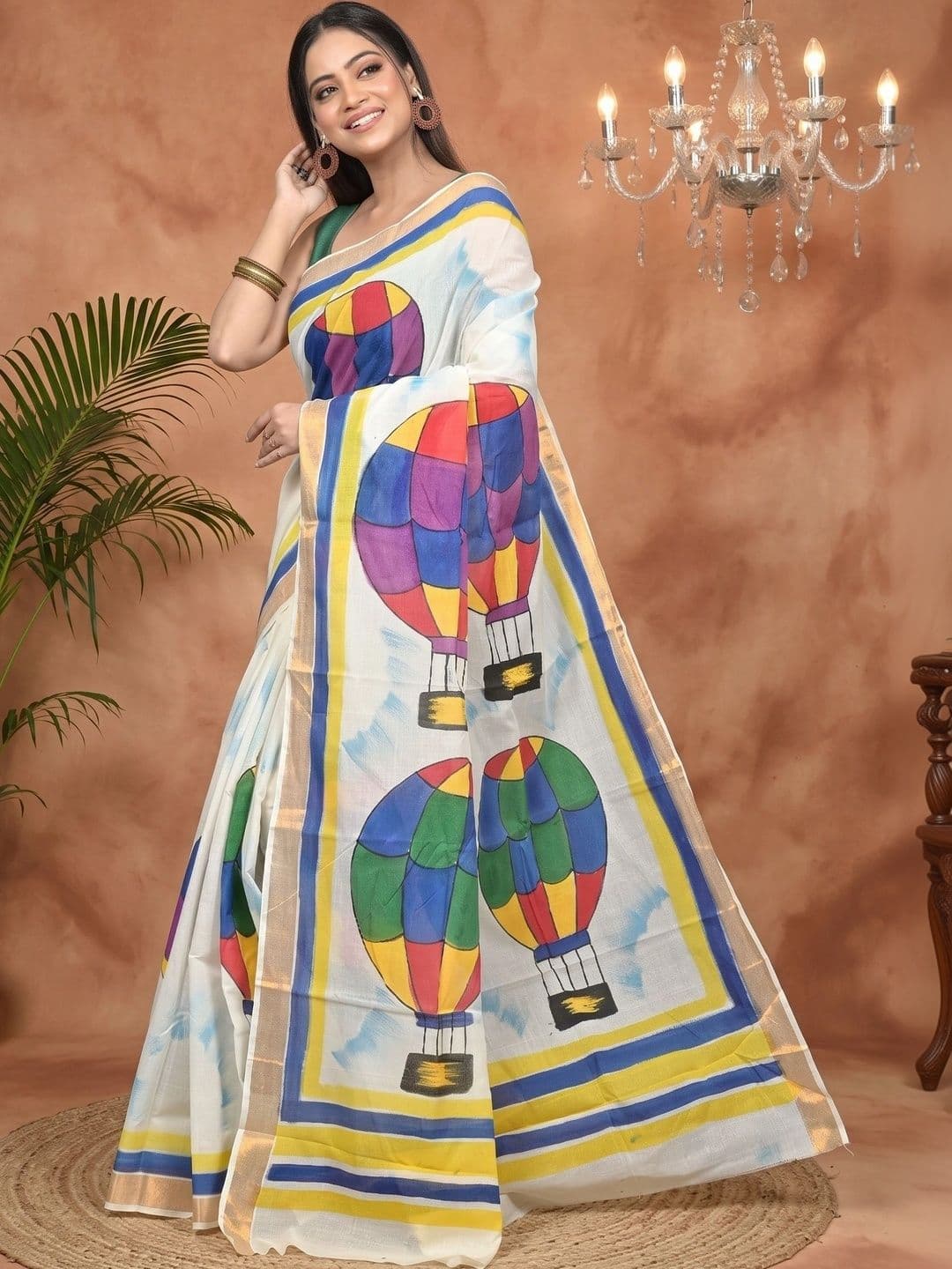 GitAsit Ethnic Motifs Sequinned Pure Cotton Handloom Taant Saree thumbnail 4