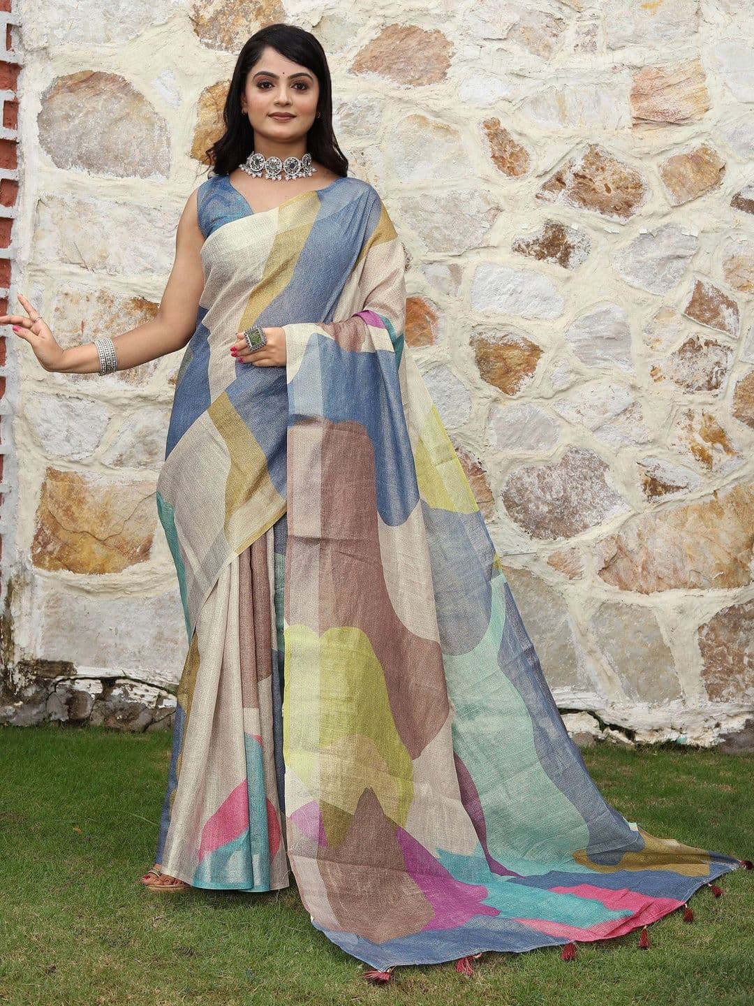 Maroosh Silk Cotton Handloom Saree - view 1