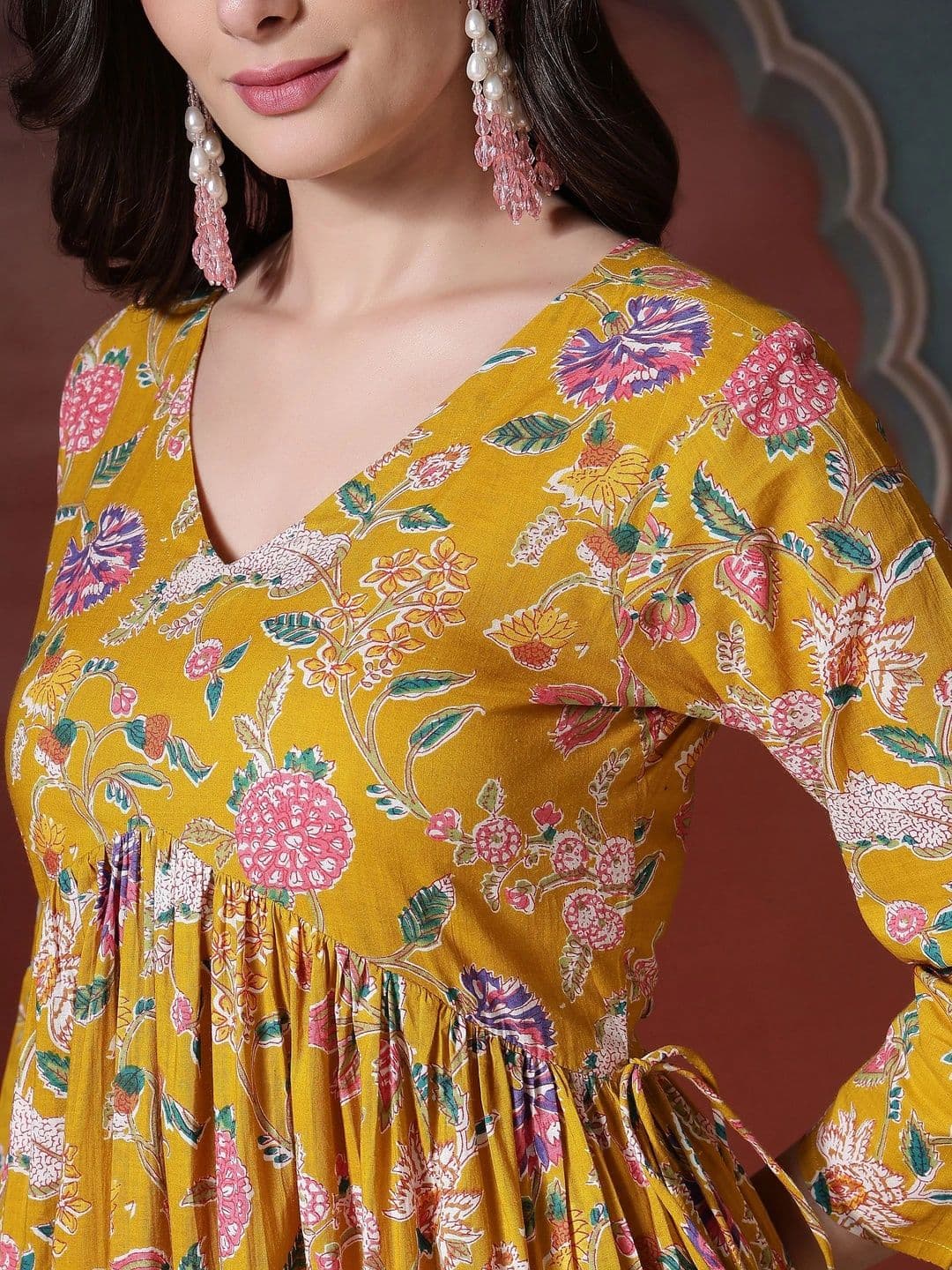 Sangria Women Floral Printed Floral Anarkali Kurta thumbnail 6