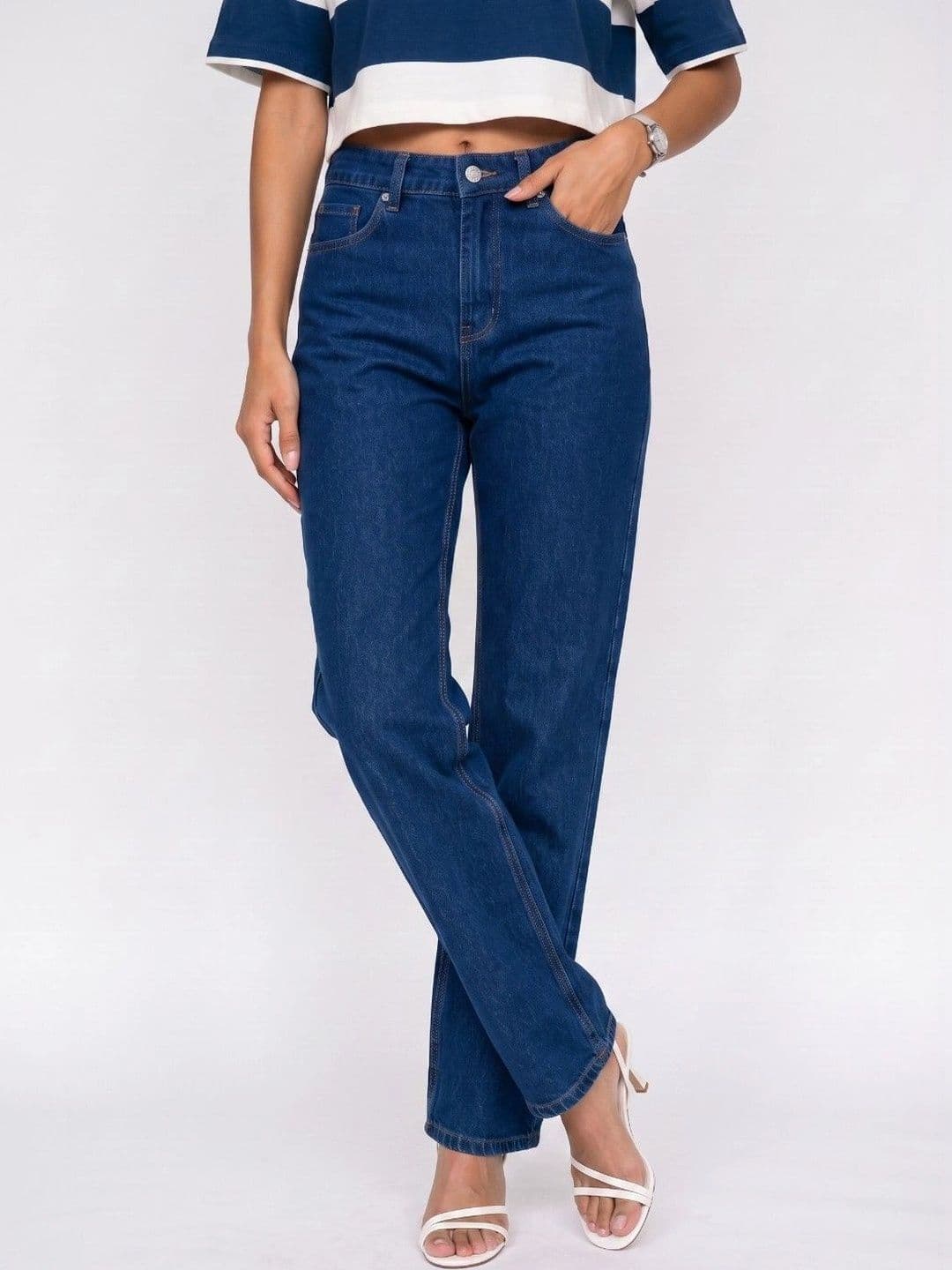 COMFITS Women Classic Relaxed Fit Mid-Rise Stretchable Jeans - view 1