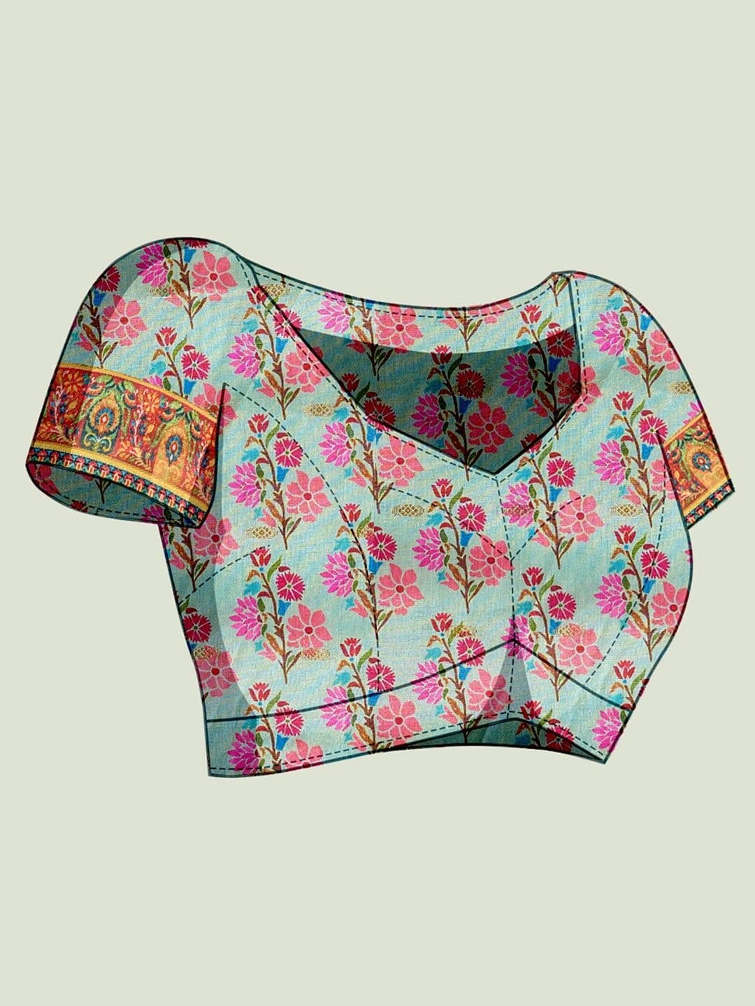 KALINI Designer Block Print Saree thumbnail 5
