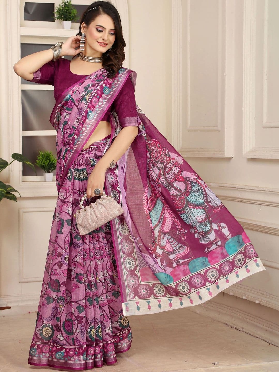HERE&NOW Kalamkari Saree thumbnail 3