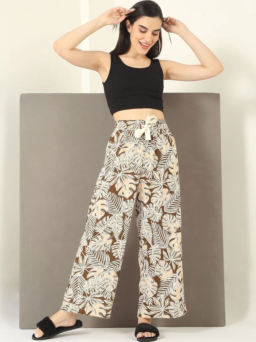 Sweet Dreams Women Floral Printed Knitted Palazzos thumbnail 7