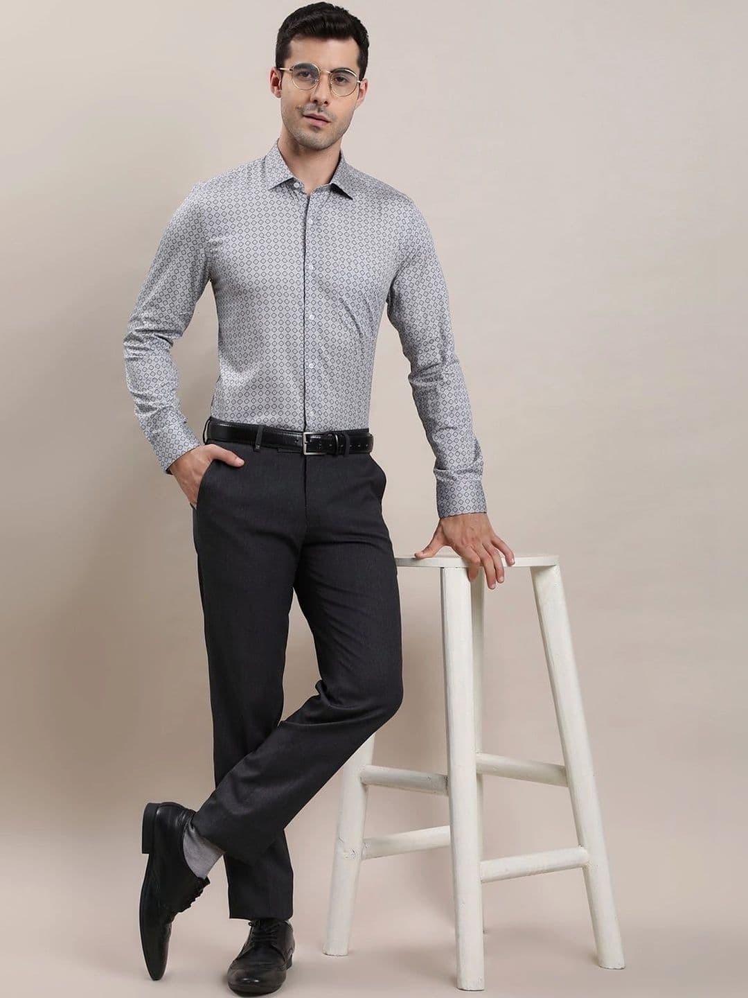 Turtle Men Standard Slim Fit Printed Formal Shirt thumbnail 4