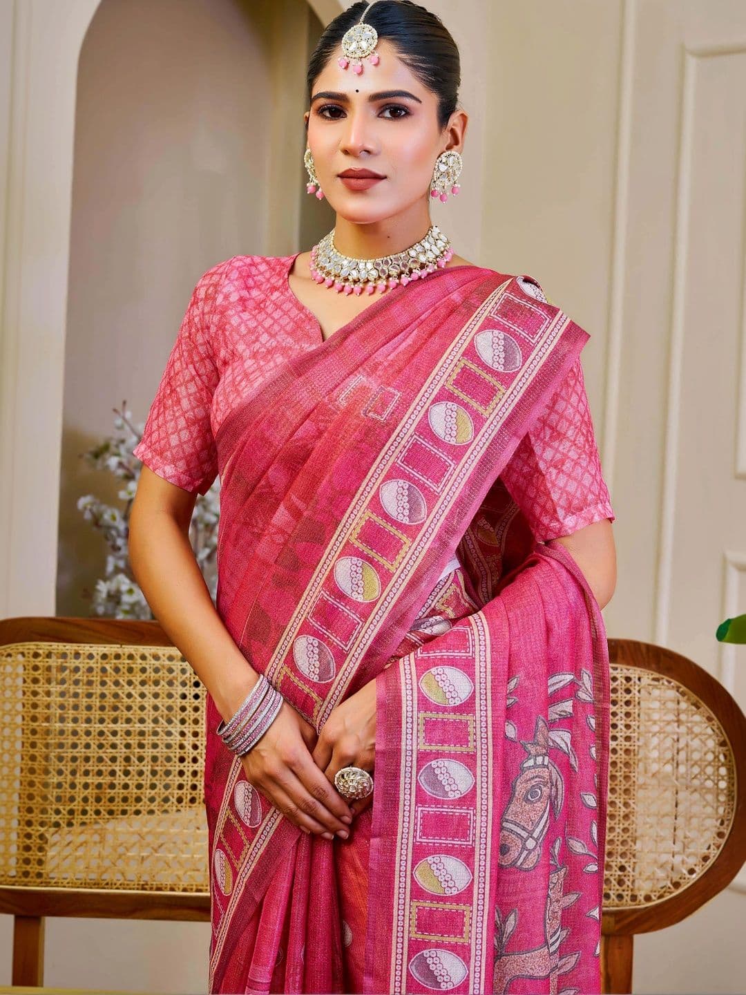 MANVAA Kalamkari Silk Cotton Handloom Saree thumbnail 5