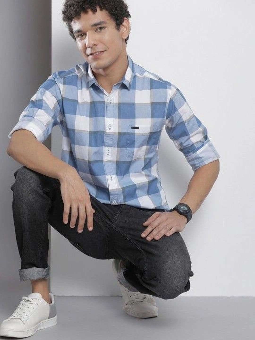 Studio-9 Men Classic Slim Fit Checked Casual Shirt thumbnail 2