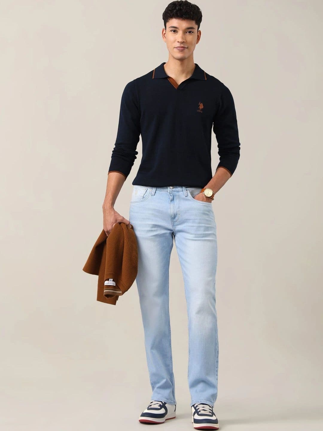 U.S. Polo Assn. Denim Co. Men Straight Fit Mid-Rise Jeans thumbnail 2