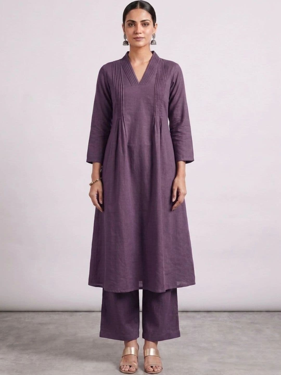 Moda Rapido Women Regular Pure Silk Kurta with Trousers - view 1