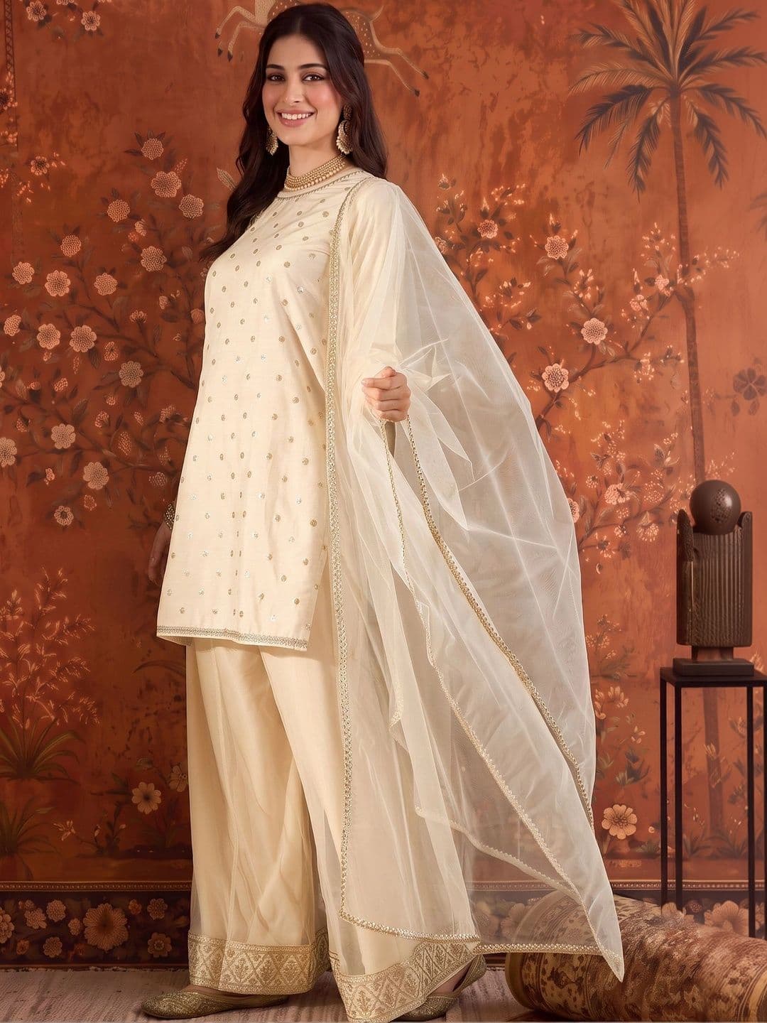 Sangria Embroidered Round Neck Kurta Sets thumbnail 7
