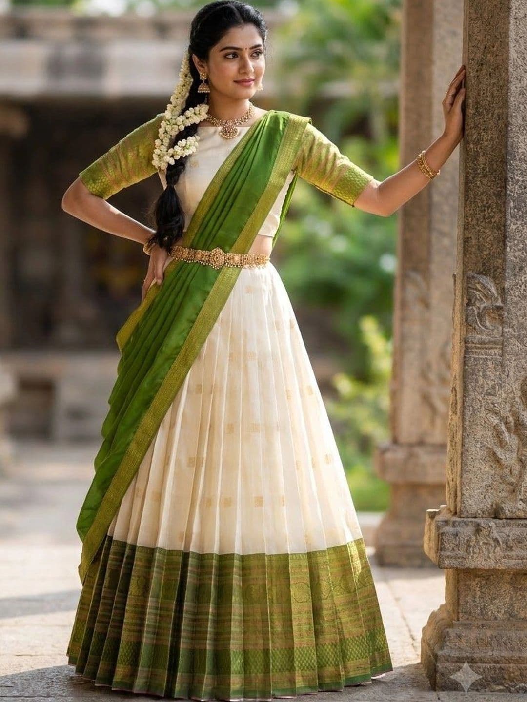 Fabcartz Semi-Stitched Lehenga & Unstitched Blouse With Dupatta thumbnail 5
