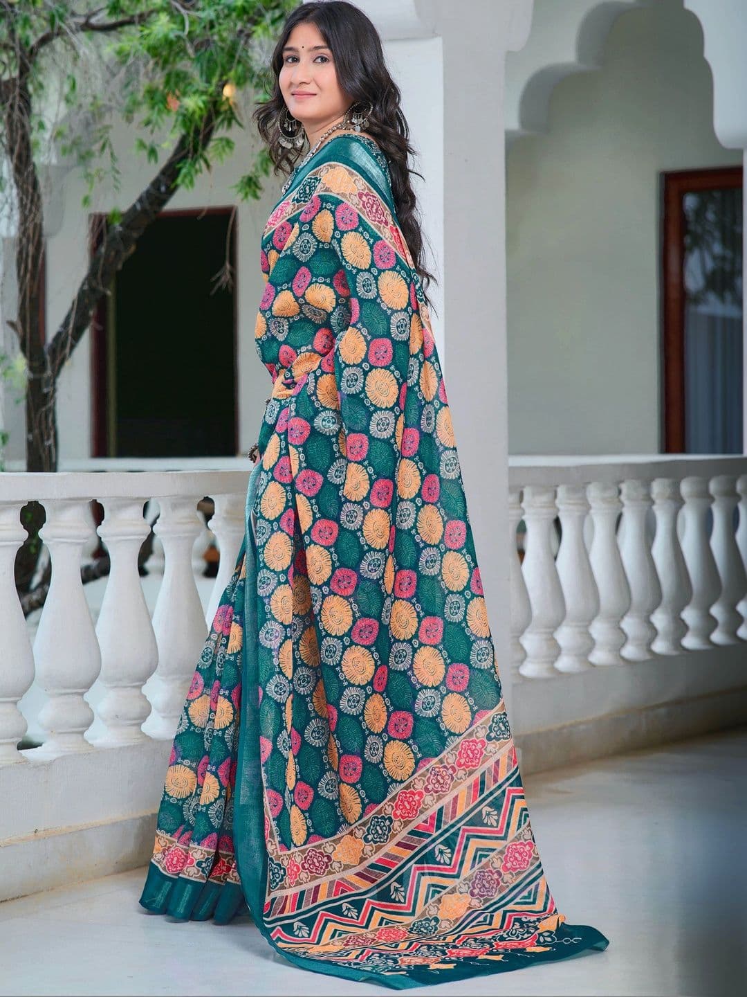 Maroosh Floral Saree thumbnail 3