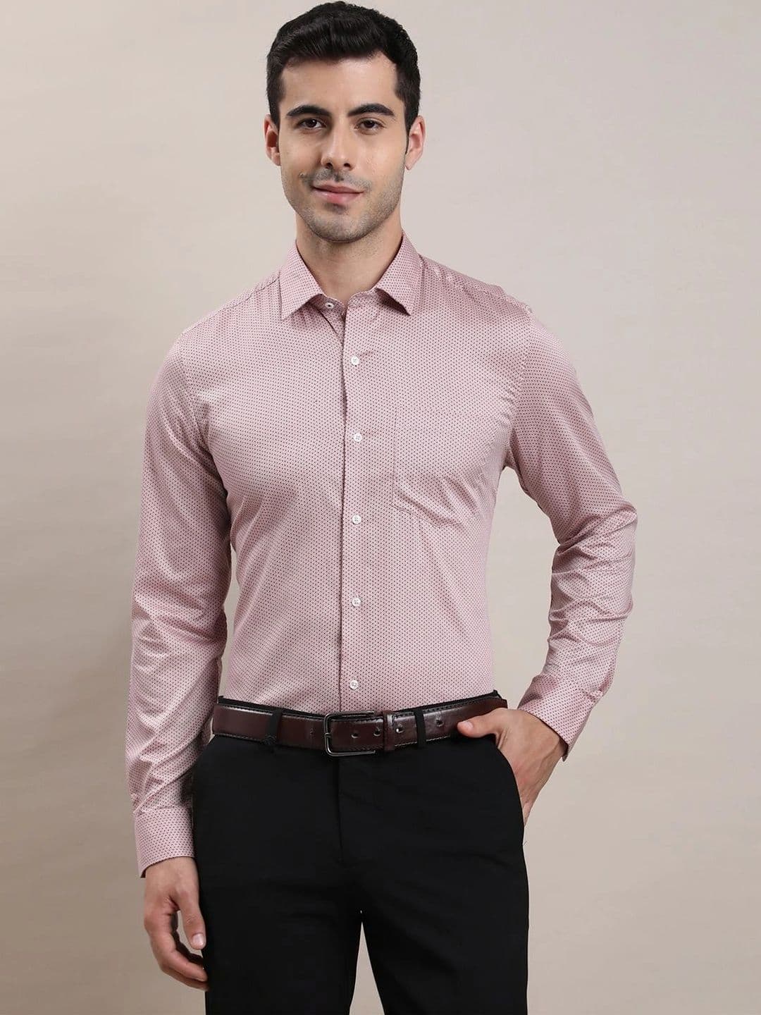 Turtle Men Standard Slim Fit Printed Formal Shirt - view 1