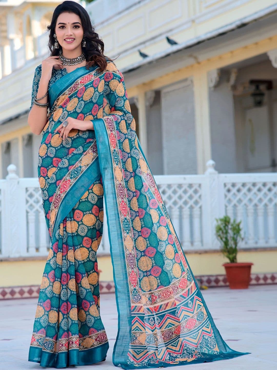 MANVAA Floral Saree - view 1