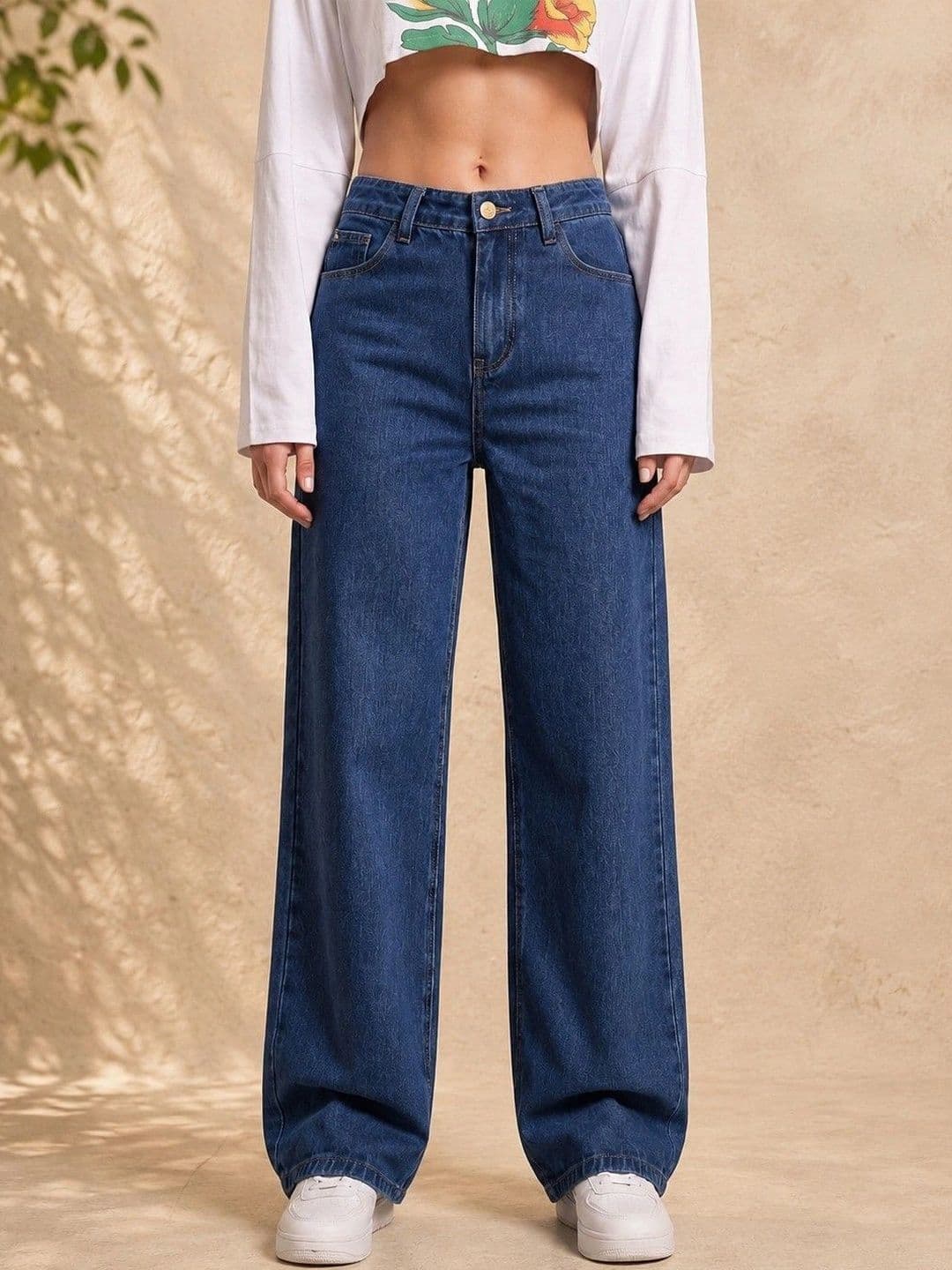 DressBerry Women Comfort Wide Leg High-Rise Light Fade Stretchable Jeans - view 1