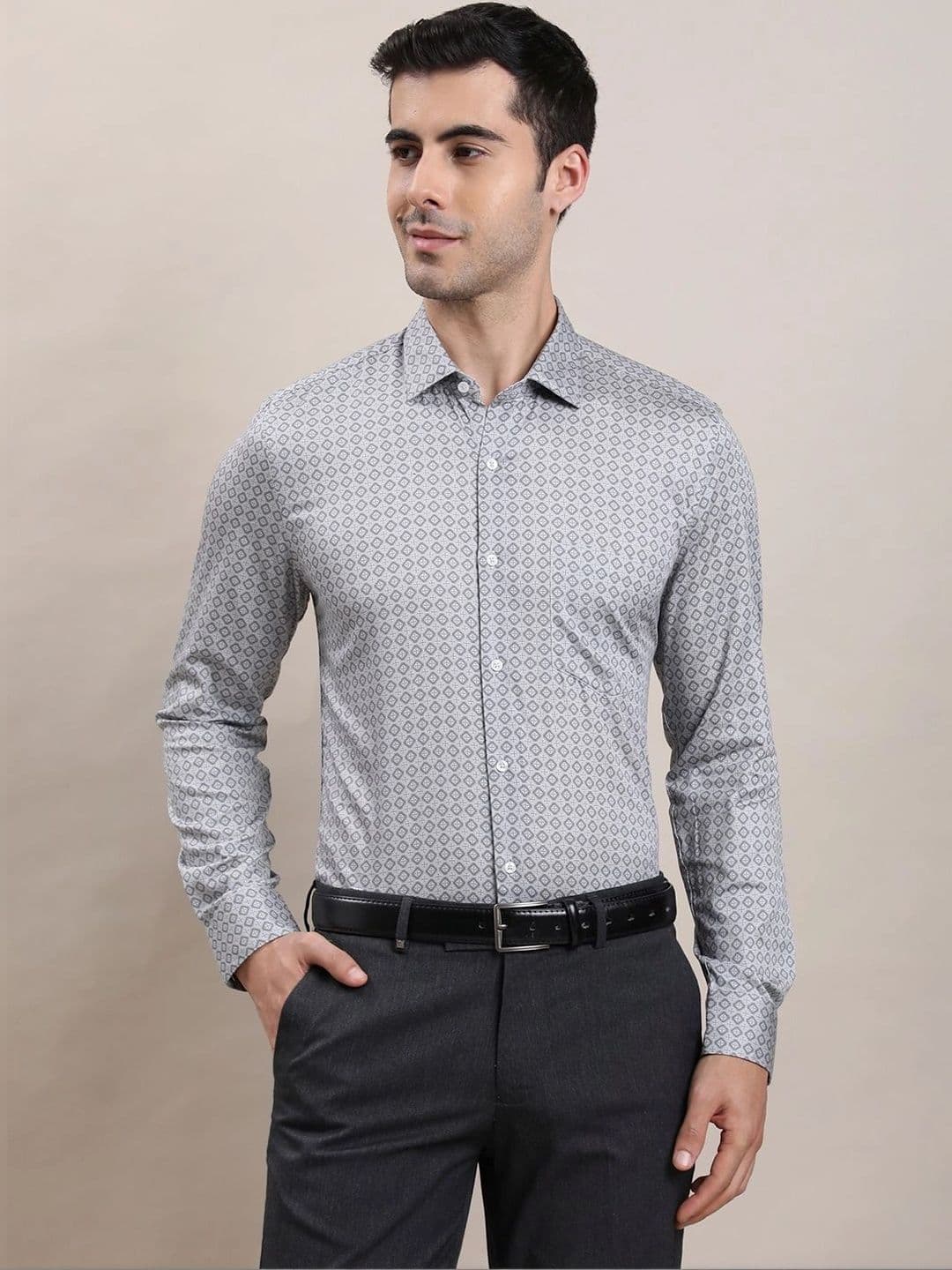 Turtle Men Standard Slim Fit Printed Formal Shirt - view 1