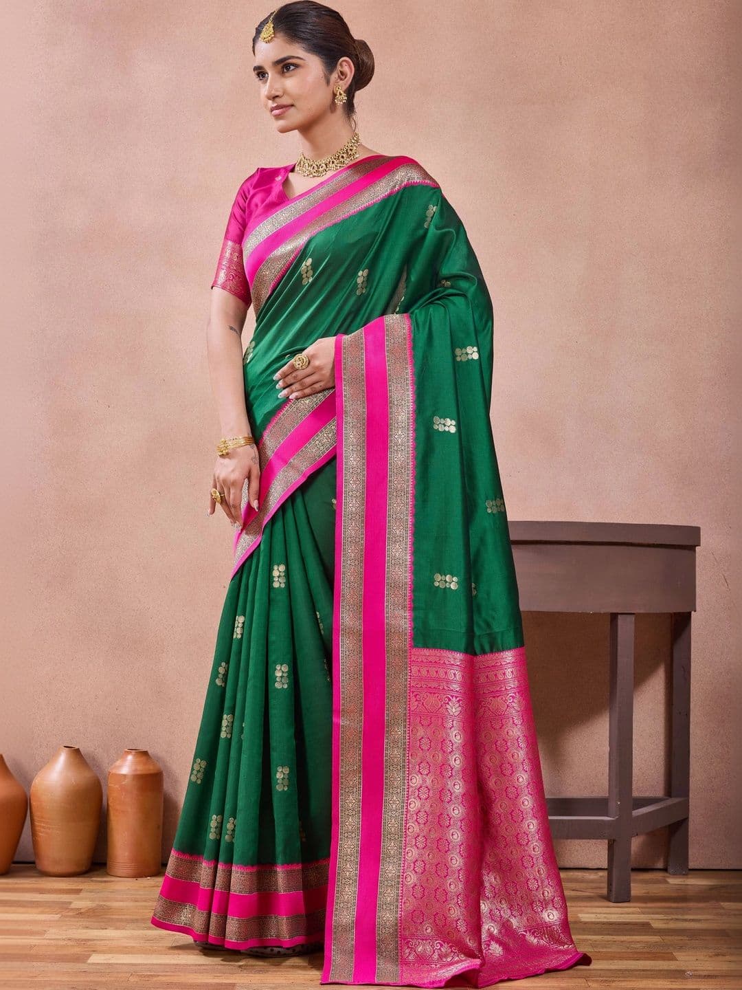 Maharanga Woven Design Zari Silk Blend Kota Saree thumbnail 6