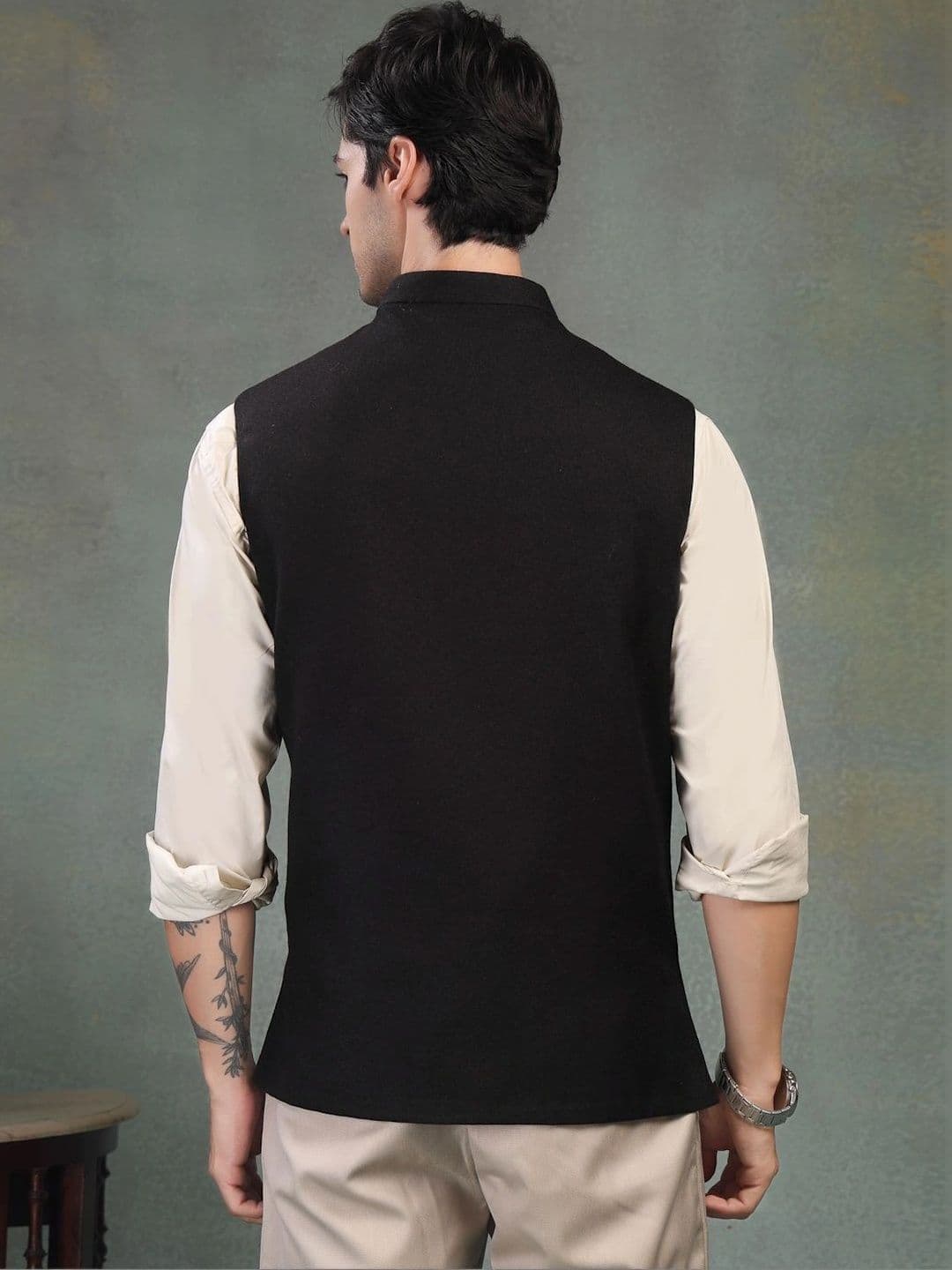 Badoliya & Sons Pure Wool Woven Nehru Jackets thumbnail 4