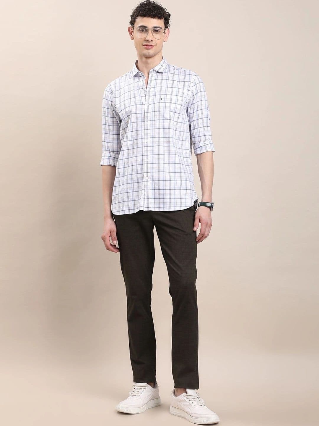 Turtle Men Relaxed Slim Fit Checked Casual Shirt thumbnail 3