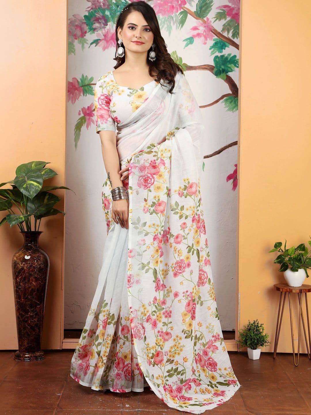 MANVAA Floral Saree - view 1