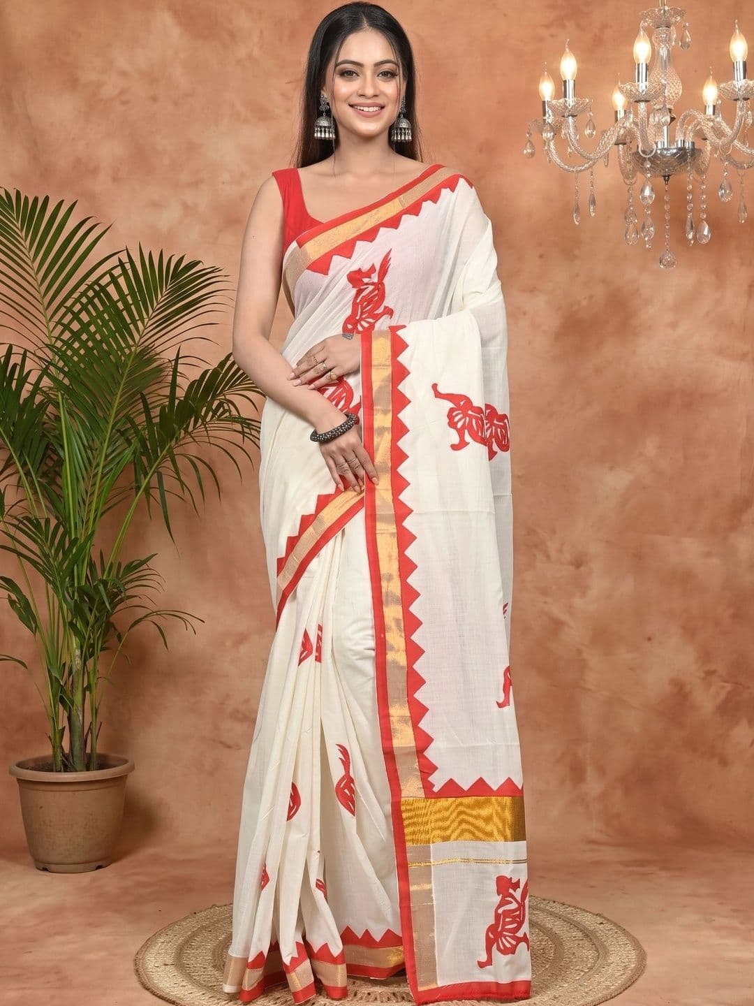 GitAsit Women Woven Design Pure Cotton Handloom Taant Saree thumbnail 7